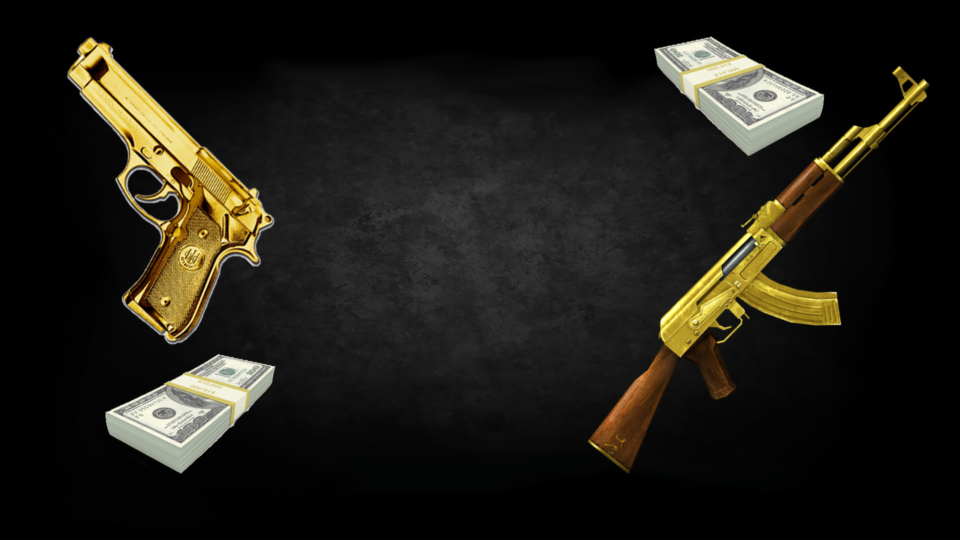 Gold guns. Золотой револьвер. Золотое оружие.